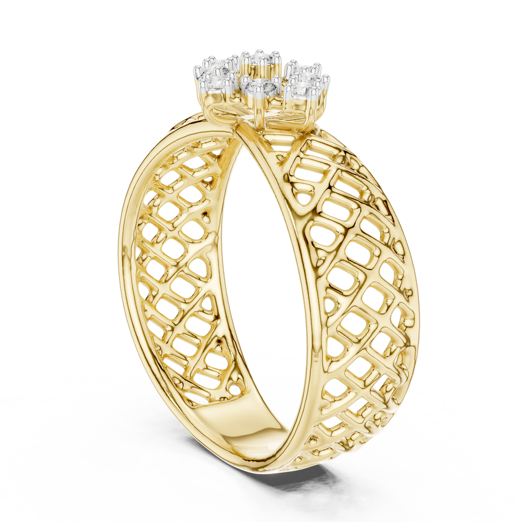 Jaalika Openwork Lattice Lab Grown Diamond Cocktail Ring