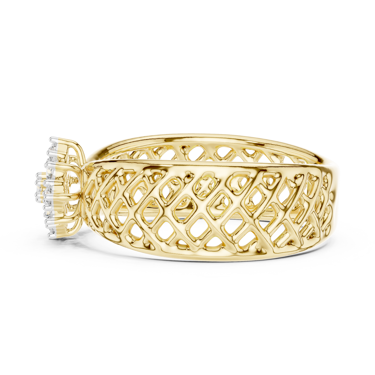 Jaalika Openwork Lattice Lab Grown Diamond Cocktail Ring