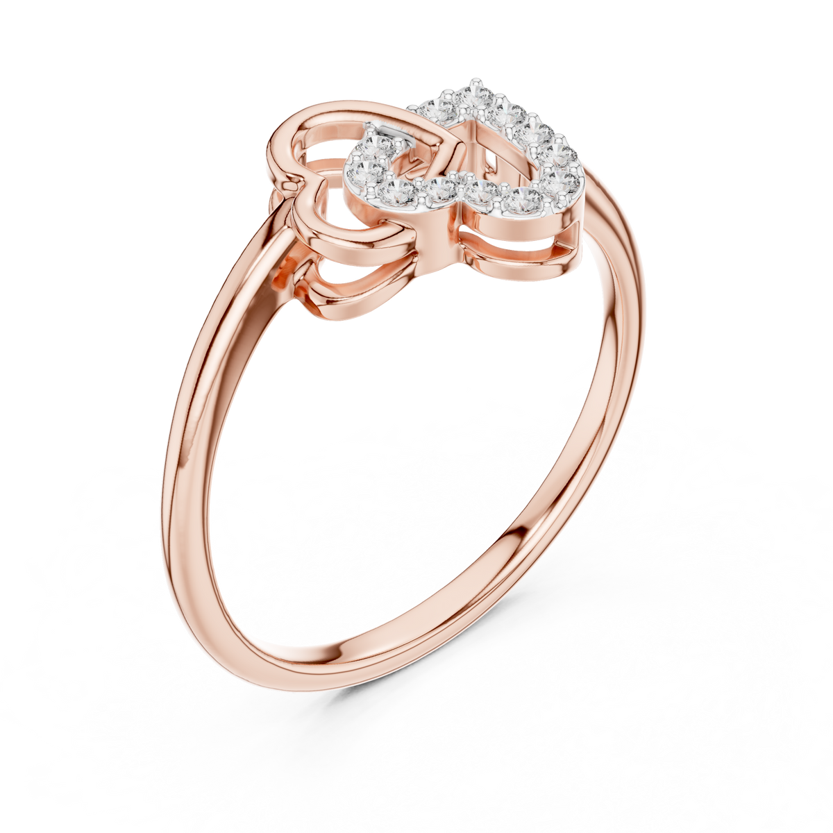 Amoura Interlocking Hearts Lab Grown Diamond Ring