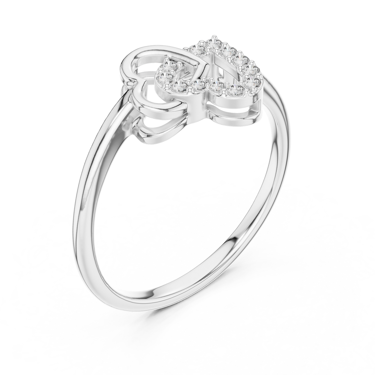 Amoura Interlocking Hearts Lab Grown Diamond Ring
