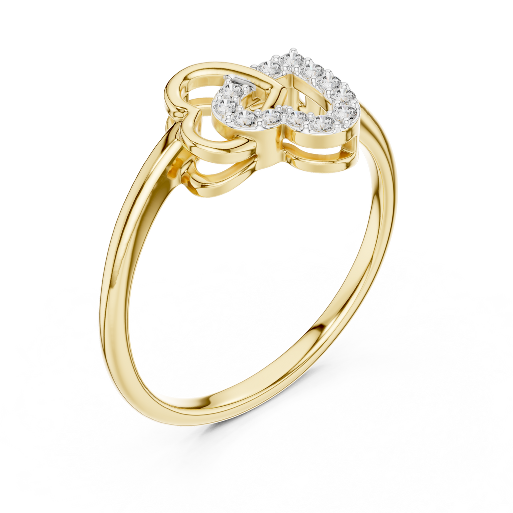 Amoura Interlocking Hearts Lab Grown Diamond Ring