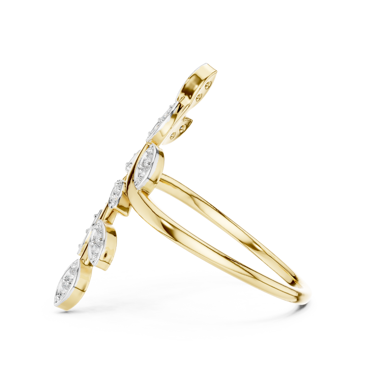 Olivia Lab Grown Diamond Olive Leaf Vine Bypass Ring