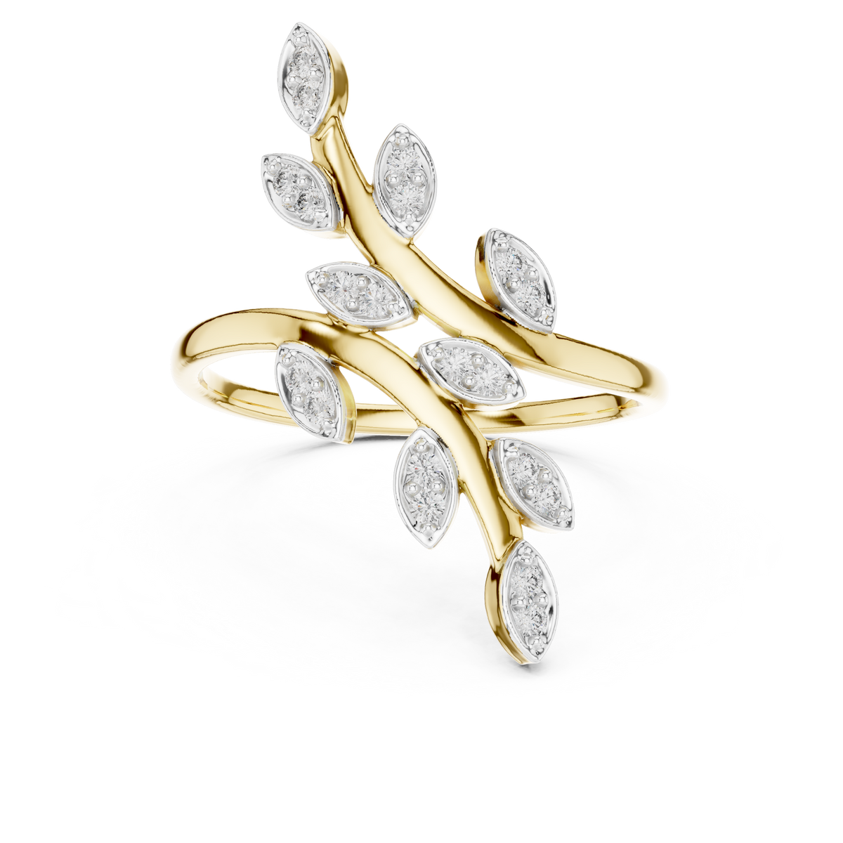 Olivia Lab Grown Diamond Olive Leaf Vine Bypass Ring