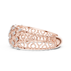 Tatiana Lab Grown Diamond Domed Openwork Band Ring with Woven Mesh Sides