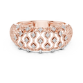 Tatiana Lab Grown Diamond Domed Openwork Band Ring with Woven Mesh Sides