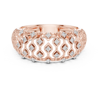 Tatiana Lab Grown Diamond Domed Openwork Band Ring with Woven Mesh Sides