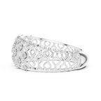 Tatiana Lab Grown Diamond Domed Openwork Band Ring with Woven Mesh Sides