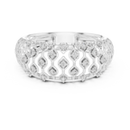 Tatiana Lab Grown Diamond Domed Openwork Band Ring with Woven Mesh Sides
