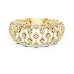 Tatiana Lab Grown Diamond Domed Openwork Band Ring with Woven Mesh Sides