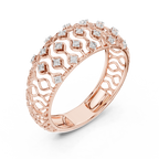 Tatiana Lab Grown Diamond Domed Openwork Band Ring with Woven Mesh Sides