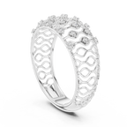 Tatiana Lab Grown Diamond Domed Openwork Band Ring with Woven Mesh Sides