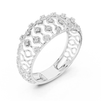 Tatiana Lab Grown Diamond Domed Openwork Band Ring with Woven Mesh Sides