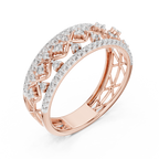Valencia Lab Grown Diamond Lattice Wide Band Ring with Pavé Edges