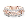 Valencia Lab Grown Diamond Lattice Wide Band Ring with Pavé Edges