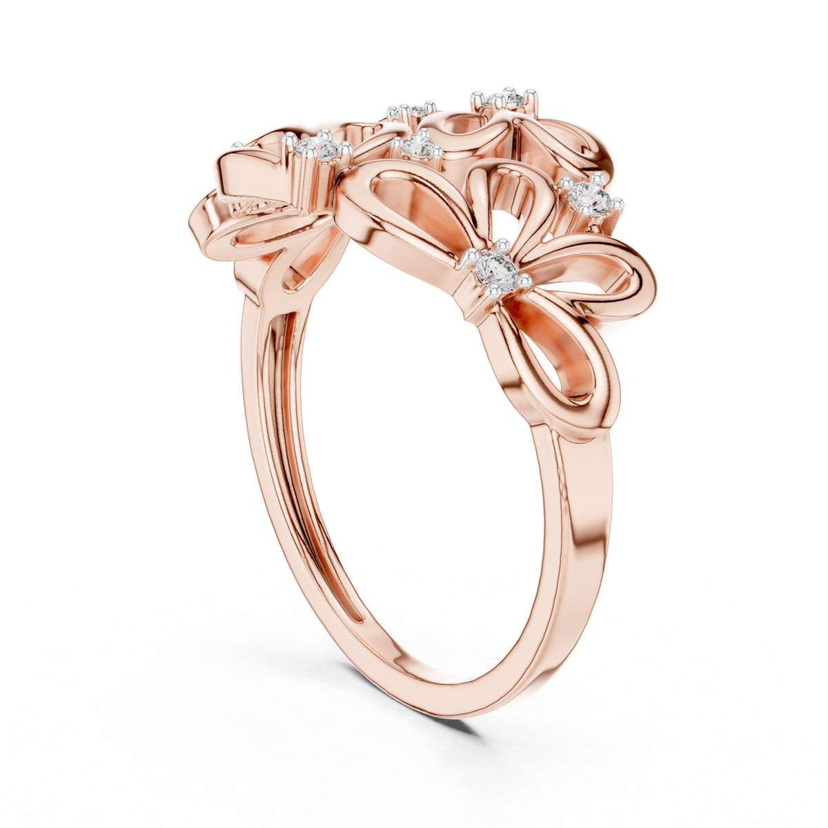 Primrose Lab Grown Diamond Floral Petal Cocktail Ring
