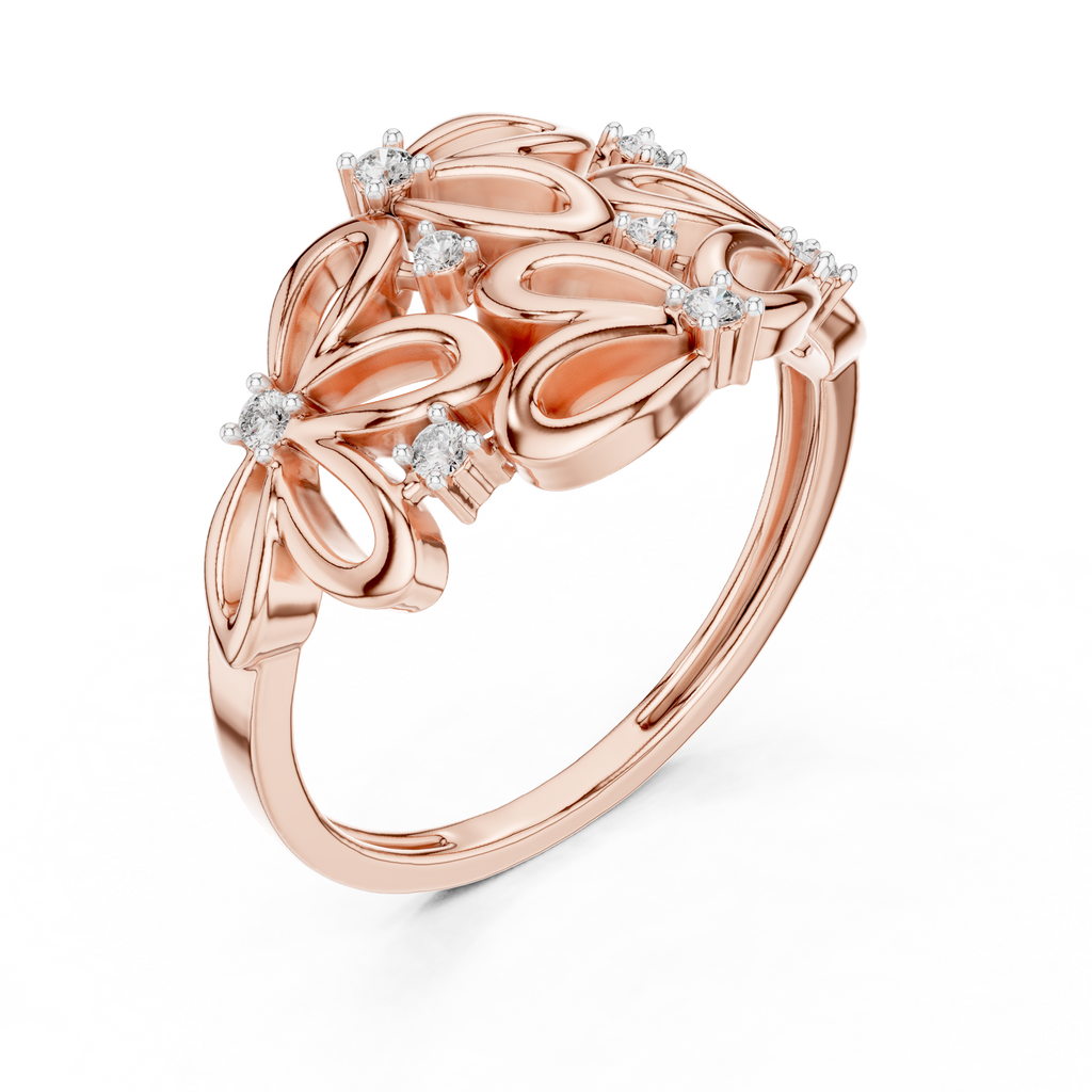 Primrose Lab Grown Diamond Floral Petal Cocktail Ring