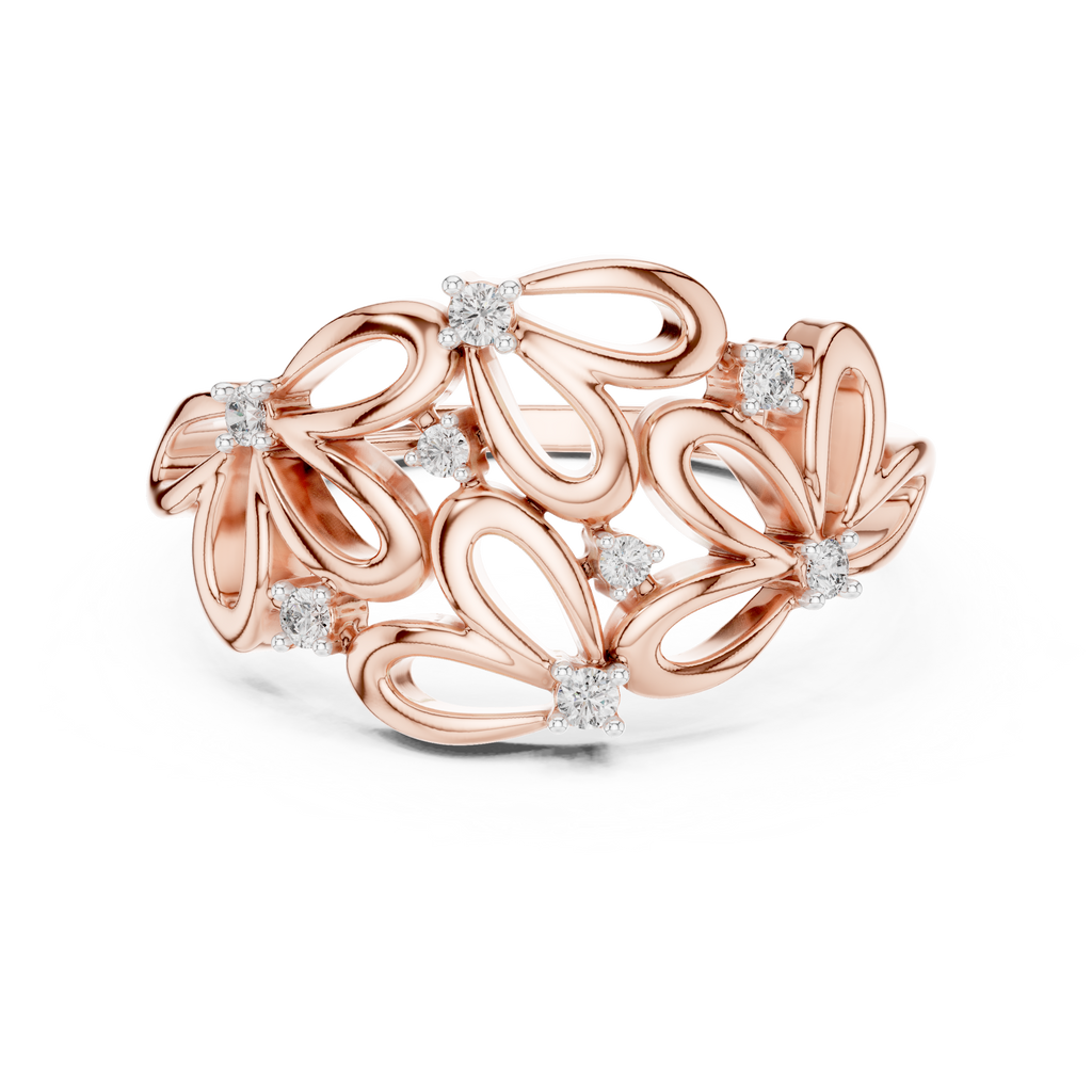Primrose Lab Grown Diamond Floral Petal Cocktail Ring