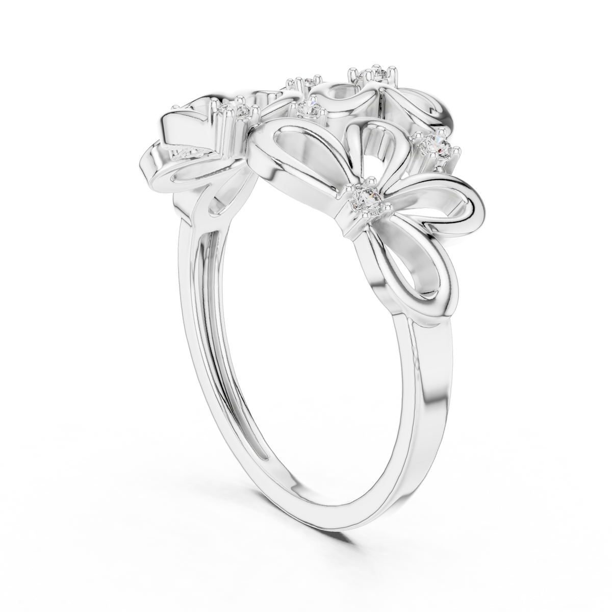 Primrose Lab Grown Diamond Floral Petal Cocktail Ring