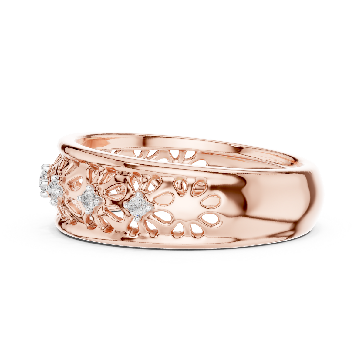 Maharani Lab Grown Diamond Openwork Filigree Wide Band Ring