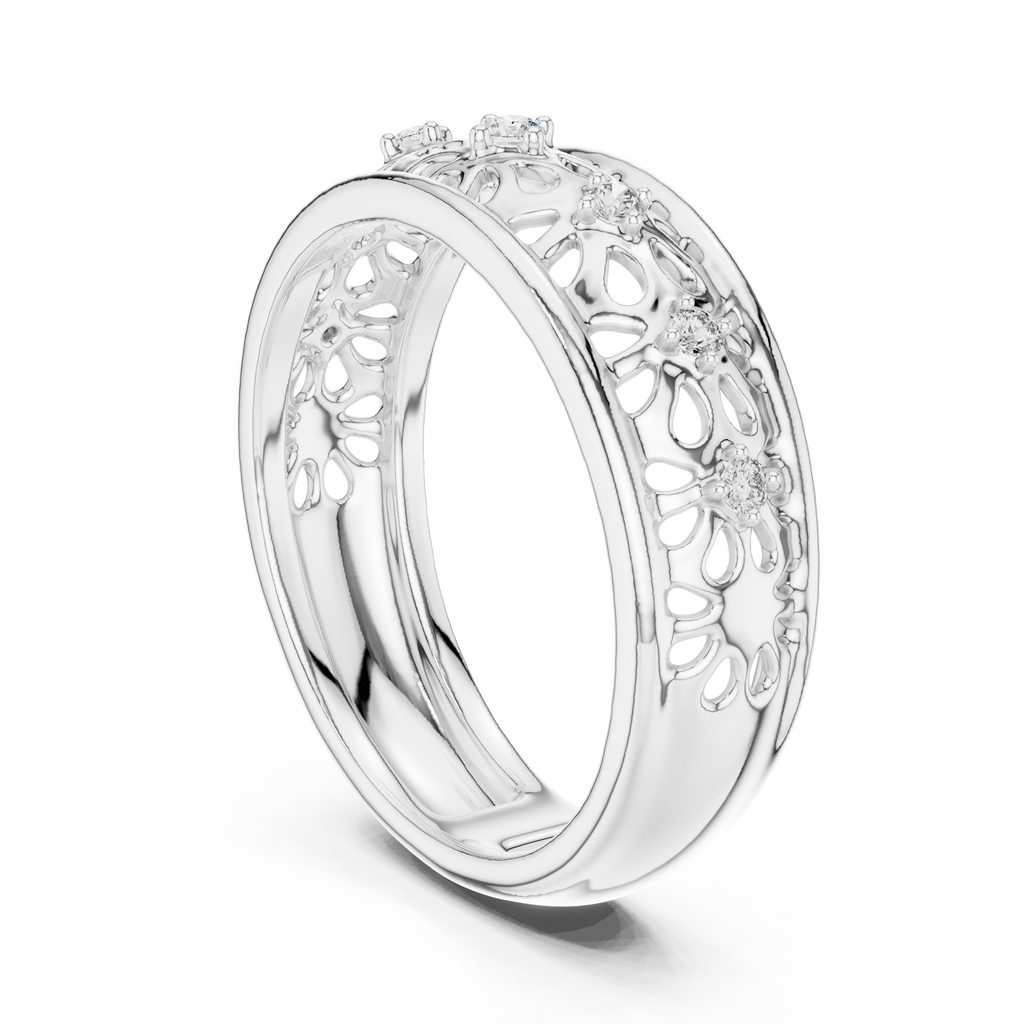 Maharani Lab Grown Diamond Openwork Filigree Wide Band Ring