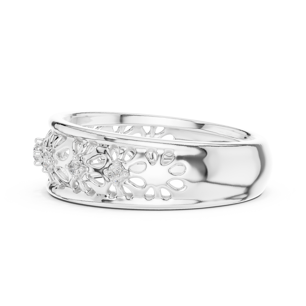 Maharani Lab Grown Diamond Openwork Filigree Wide Band Ring