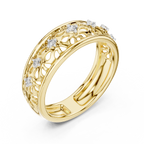 Maharani Lab Grown Diamond Openwork Filigree Wide Band Ring