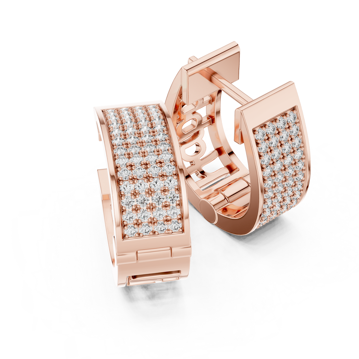 Wunderschöne Diamant-Creolen | Elegante Gold-Diamant-Creolen für Damen