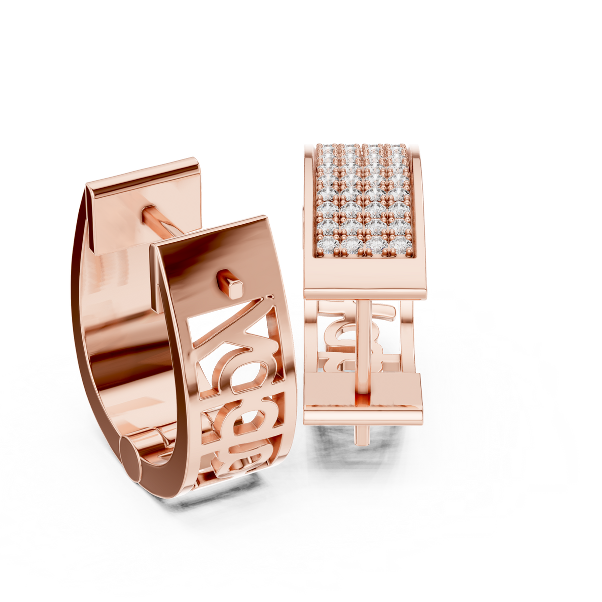 Wunderschöne Diamant-Creolen | Elegante Gold-Diamant-Creolen für Damen