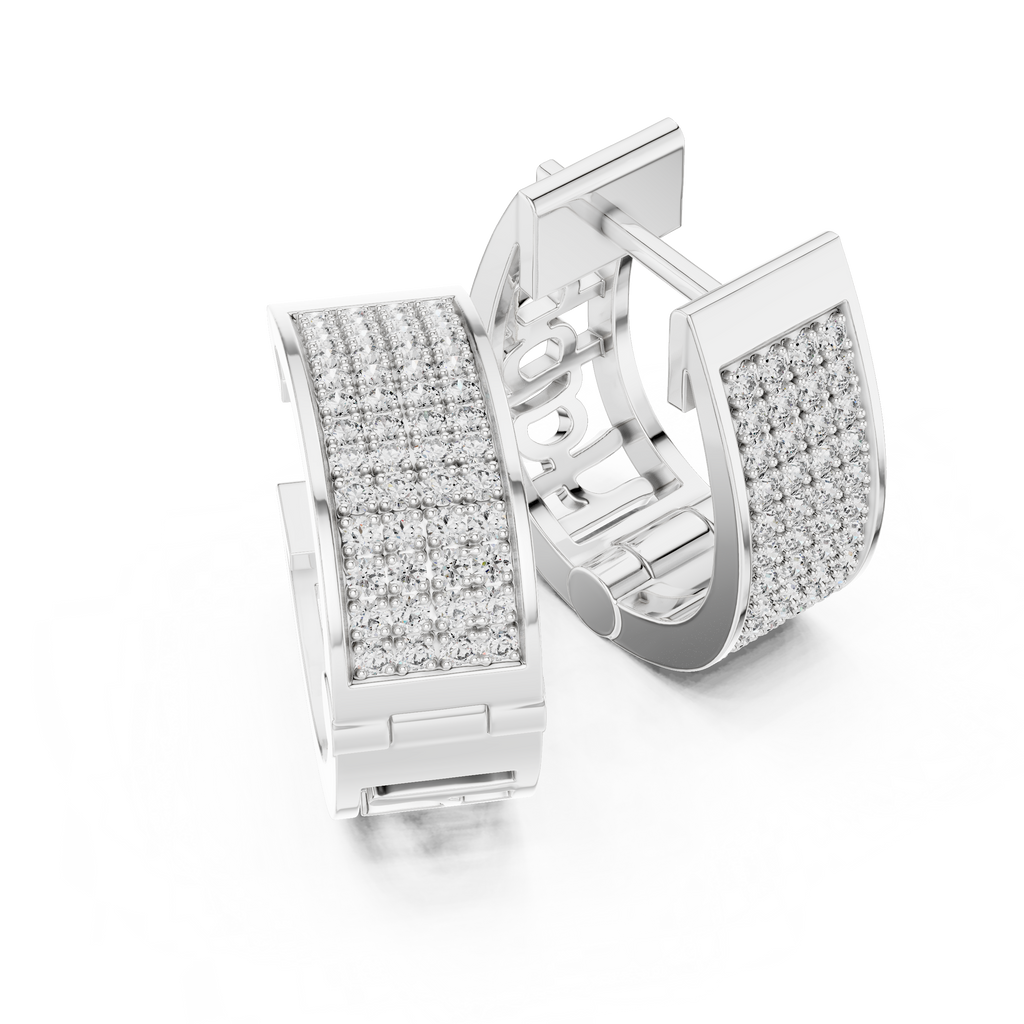 Wunderschöne Diamant-Creolen | Elegante Gold-Diamant-Creolen für Damen
