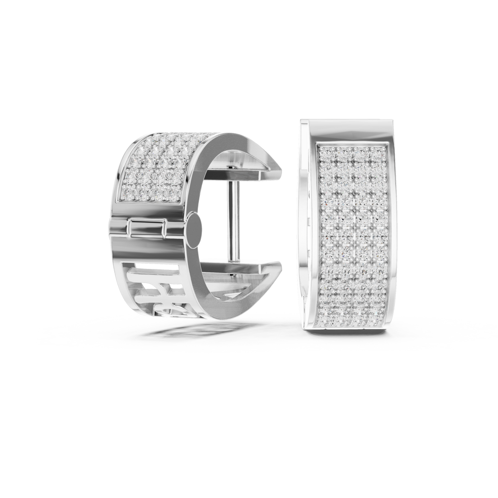 Wunderschöne Diamant-Creolen | Elegante Gold-Diamant-Creolen für Damen