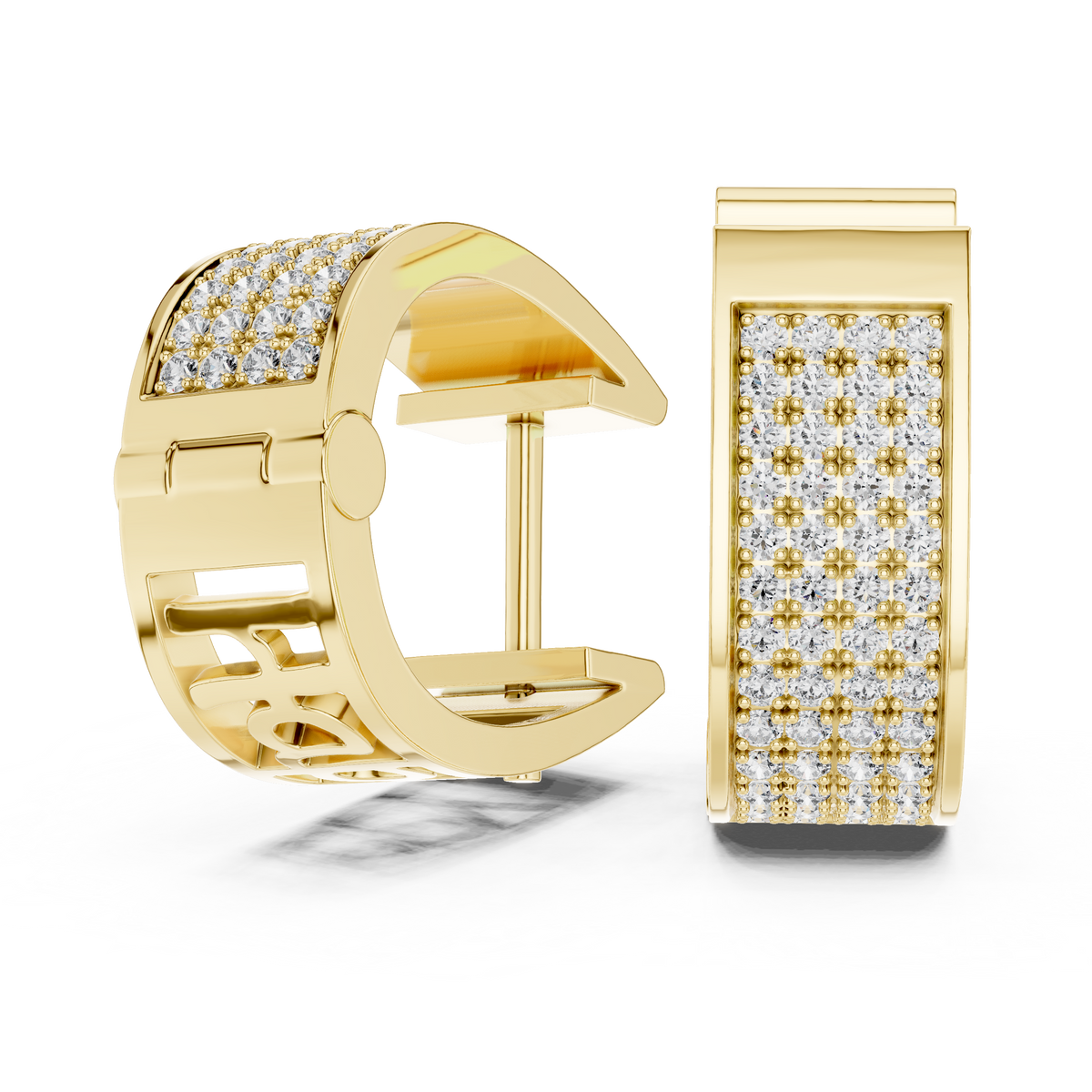 Wunderschöne Diamant-Creolen | Elegante Gold-Diamant-Creolen für Damen