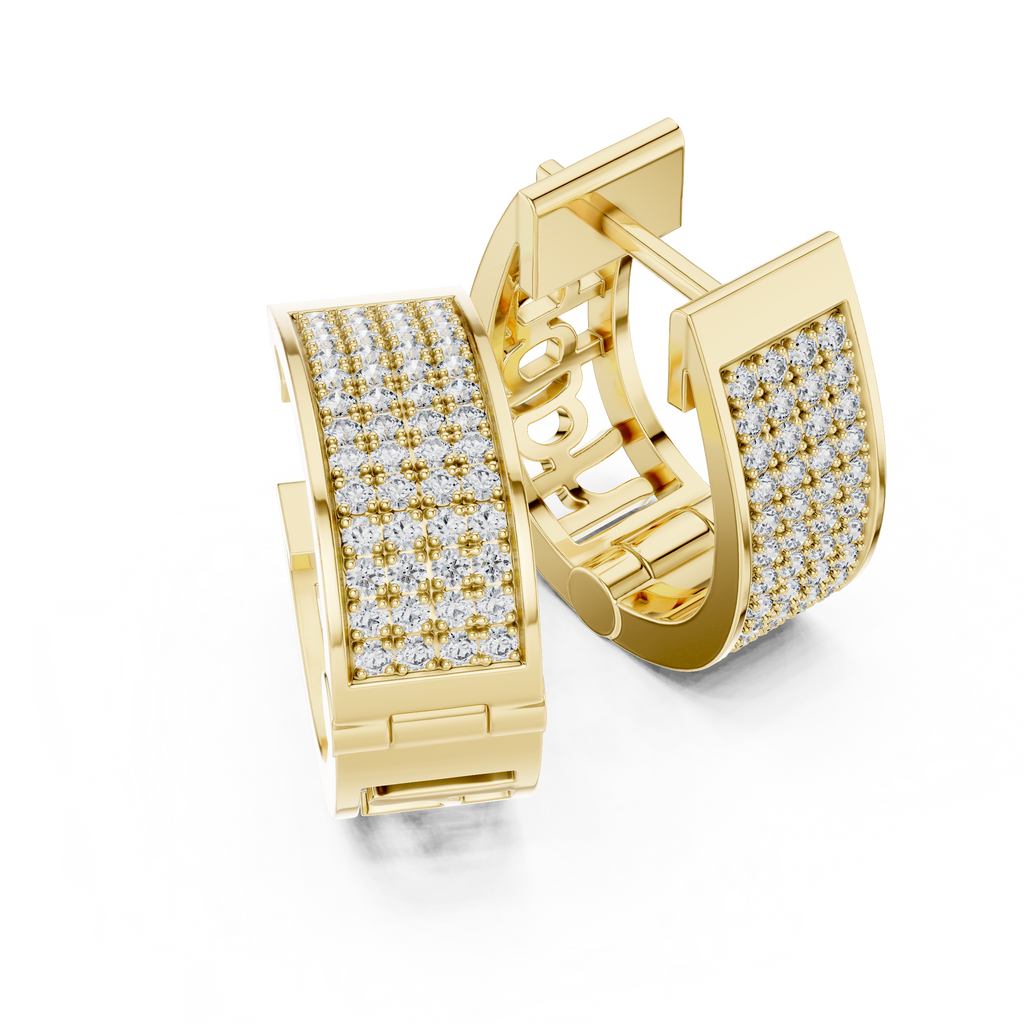 Wunderschöne Diamant-Creolen | Elegante Gold-Diamant-Creolen für Damen