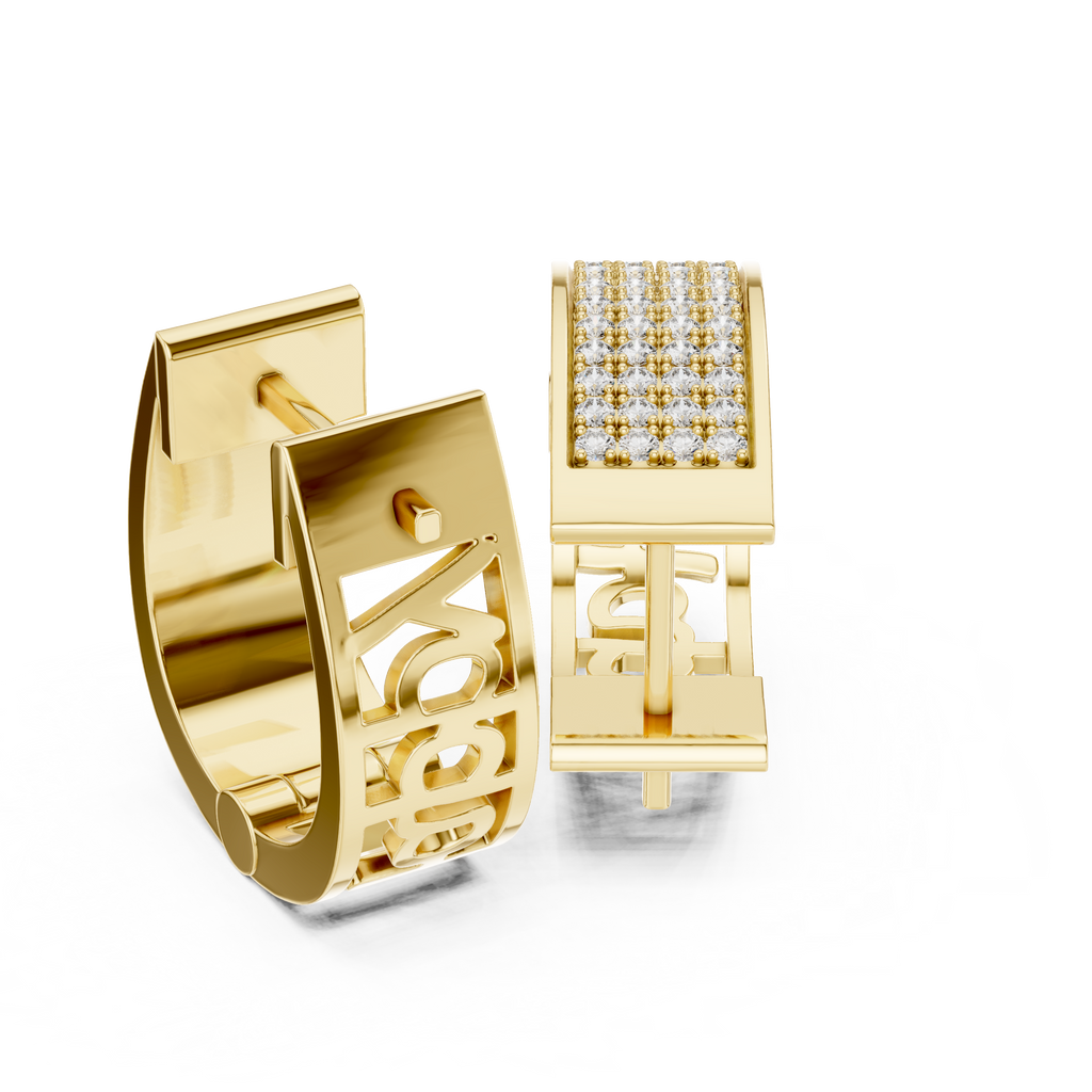 Wunderschöne Diamant-Creolen | Elegante Gold-Diamant-Creolen für Damen