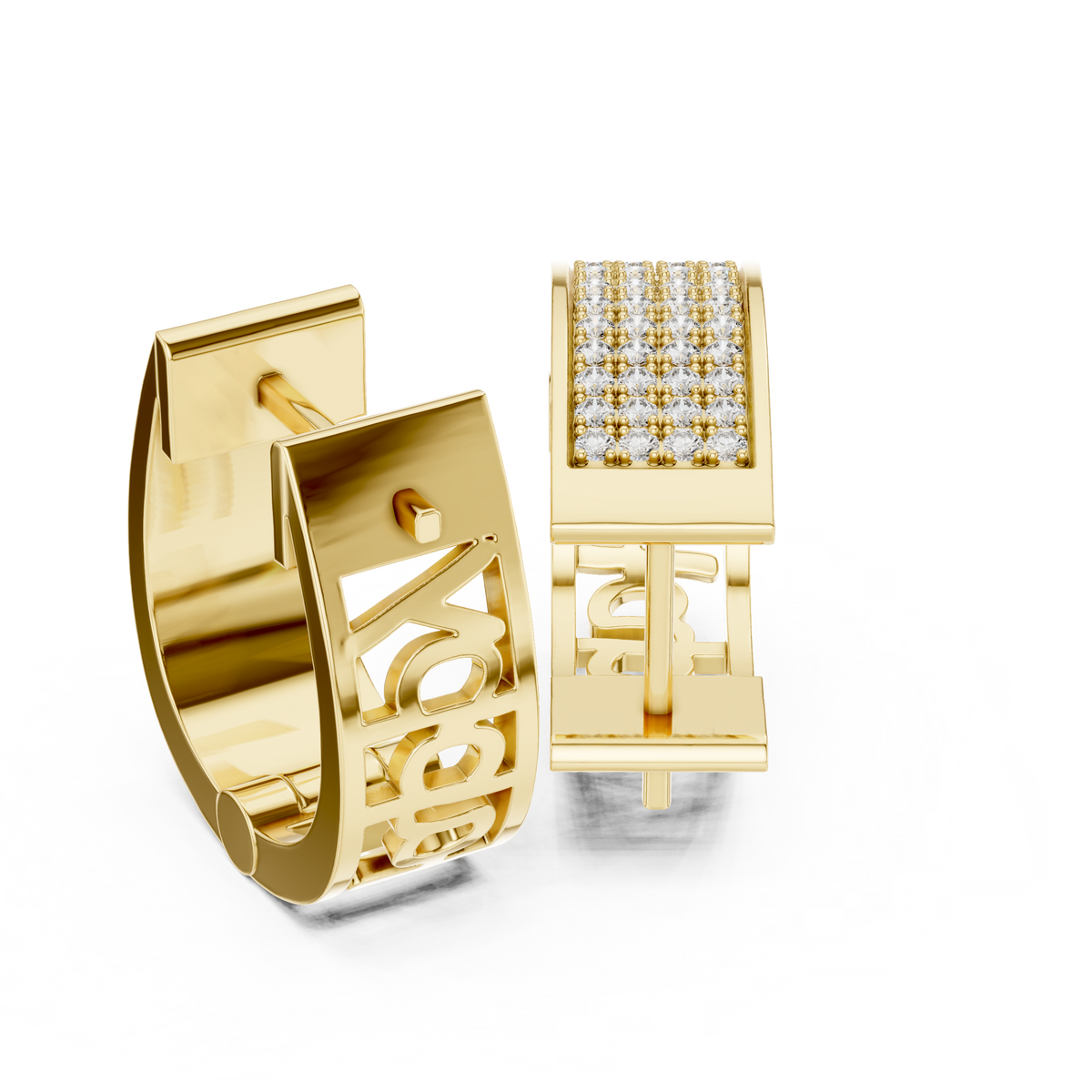 Wunderschöne Diamant-Creolen | Elegante Gold-Diamant-Creolen für Damen