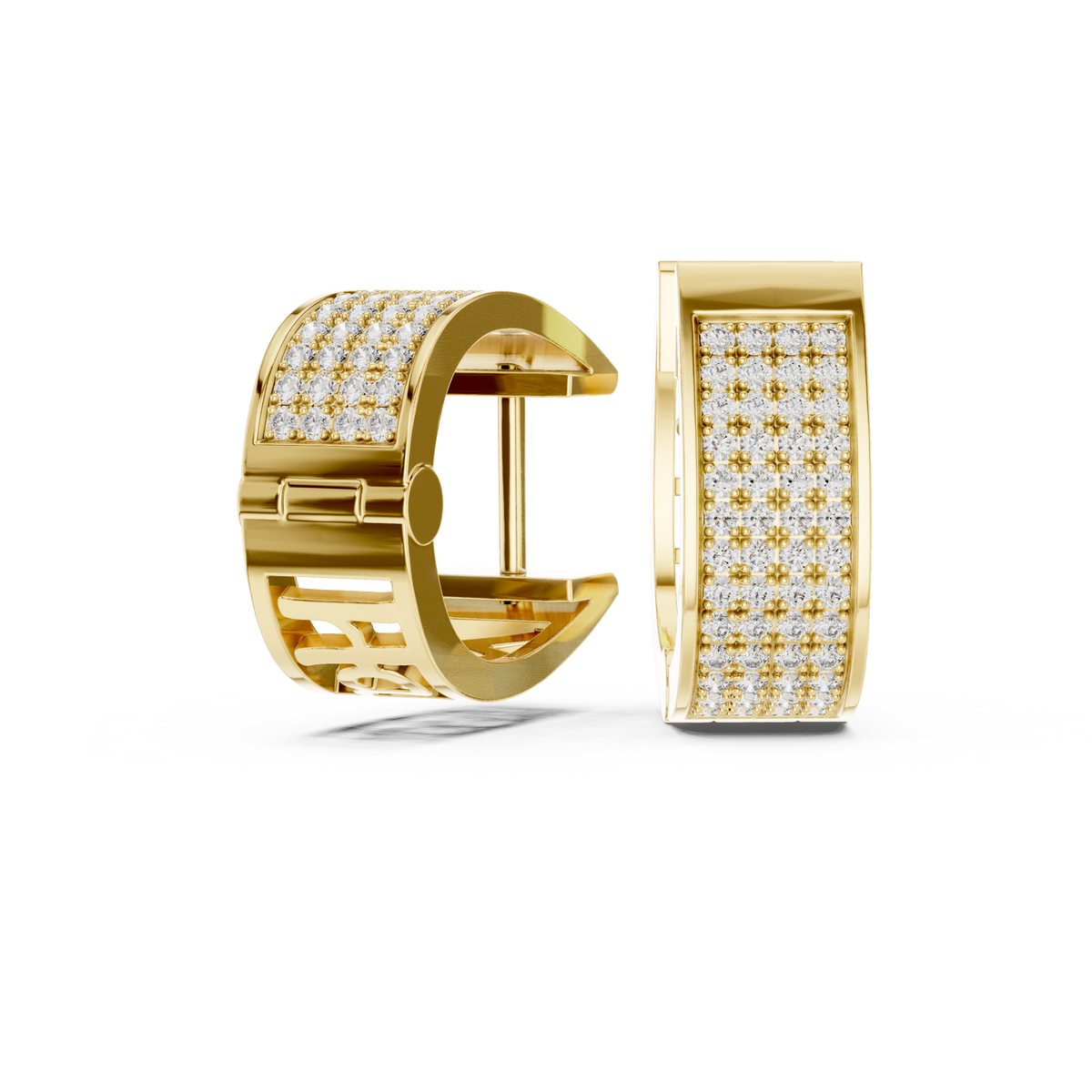 Wunderschöne Diamant-Creolen | Elegante Gold-Diamant-Creolen für Damen