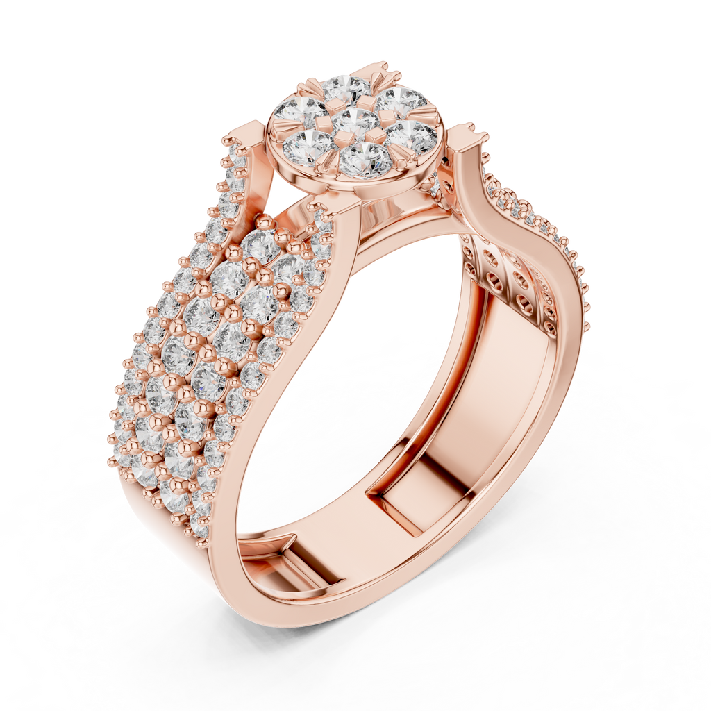 Zelavienne Floral Cluster Lab Grown Diamond Statement Ring