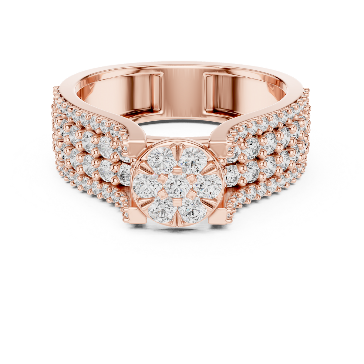 Zelavienne Floral Cluster Lab Grown Diamond Statement Ring