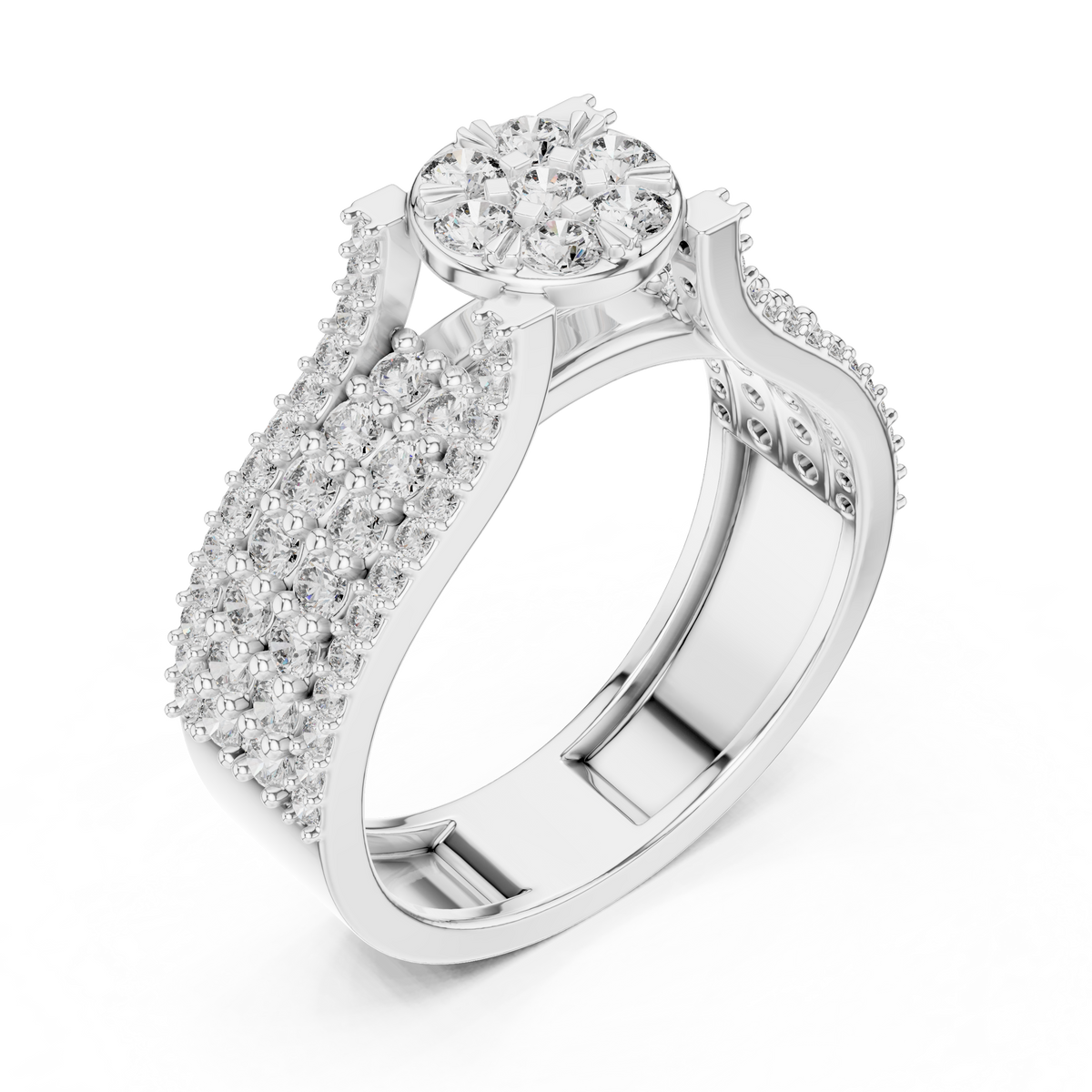 Zelavienne Floral Cluster Lab Grown Diamond Statement Ring