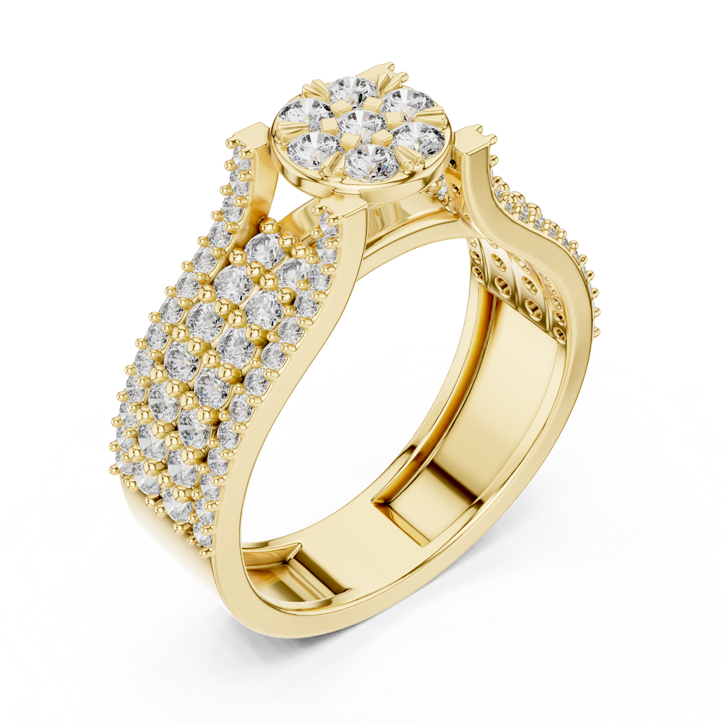 Zelavienne Floral Cluster Lab Grown Diamond Statement Ring