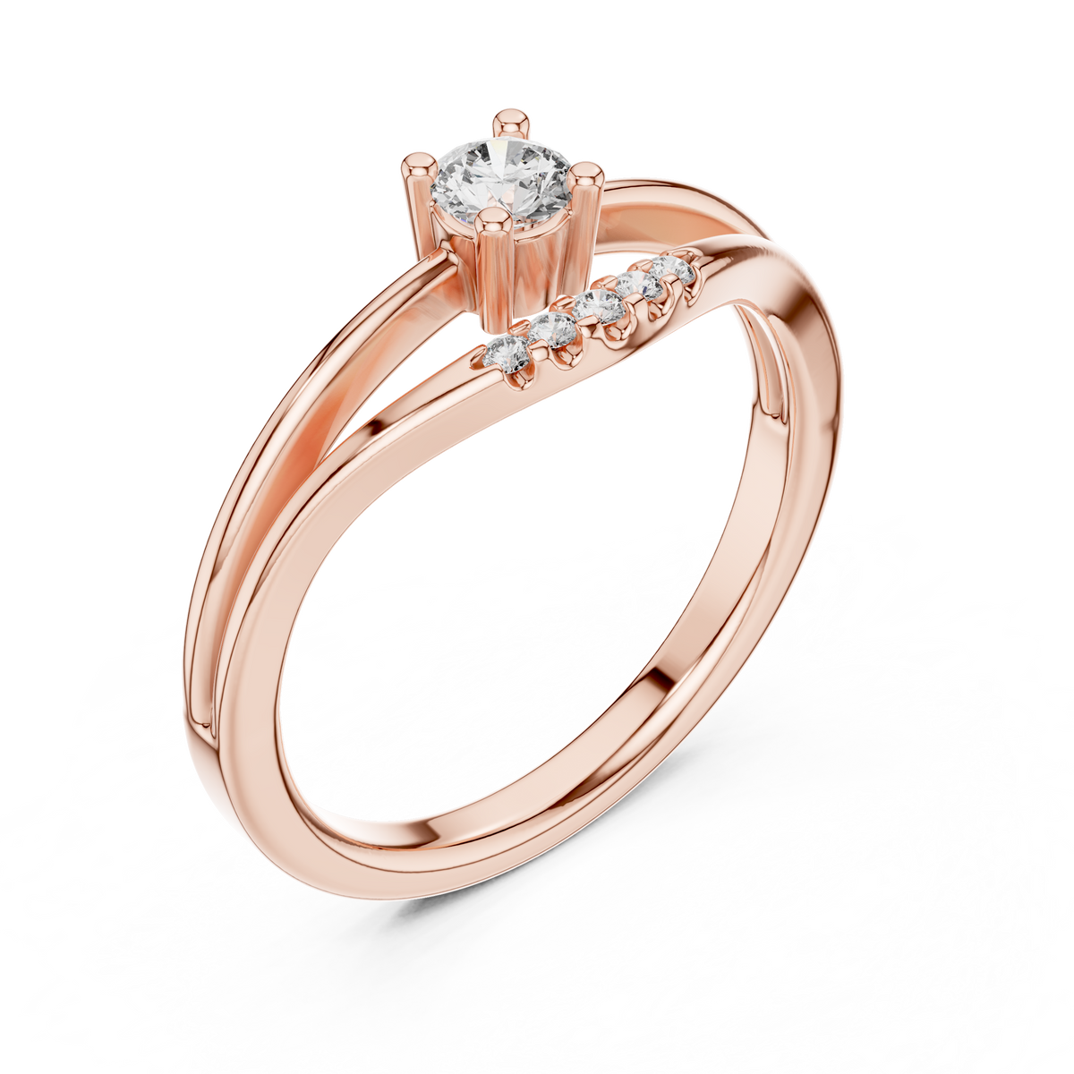 Aveloria Crossover Floral Lab Grown Diamond Ring.