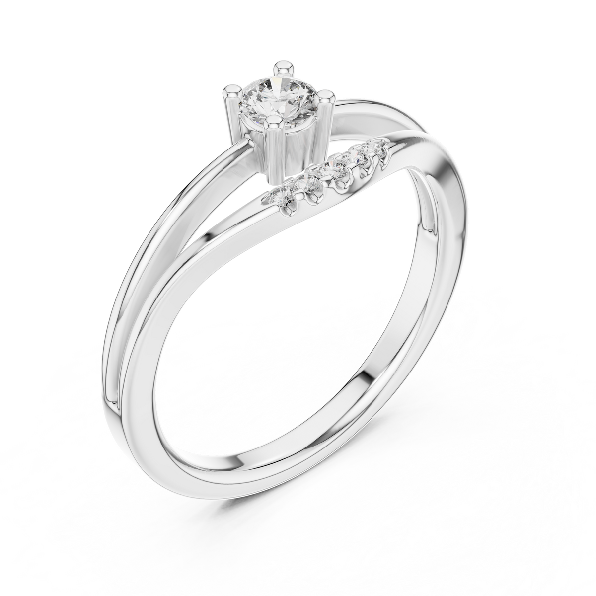 Aveloria Crossover Floral Lab Grown Diamond Ring.