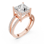 Varellia Princess-Cut Split-Shank Lab Grown Diamond Ring.