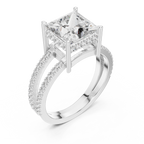 Varellia Princess-Cut Split-Shank Lab Grown Diamond Ring.