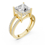 Varellia Princess-Cut Split-Shank Lab Grown Diamond Ring.