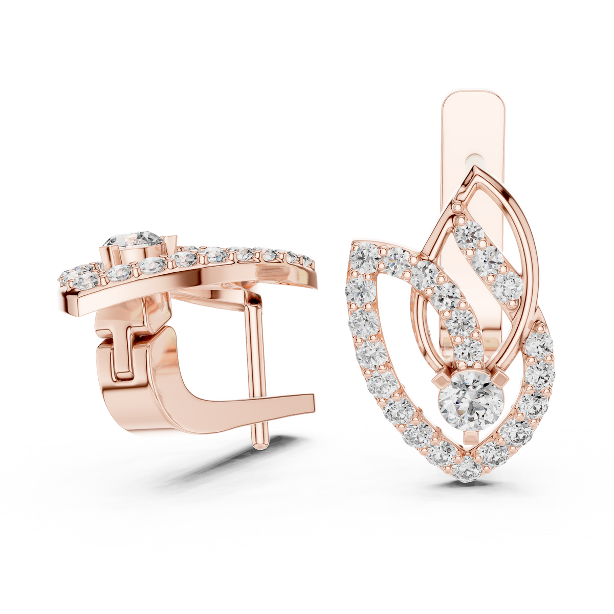 Elowena Interlocking Teardrop Lab Grown Diamond Drop Earrings