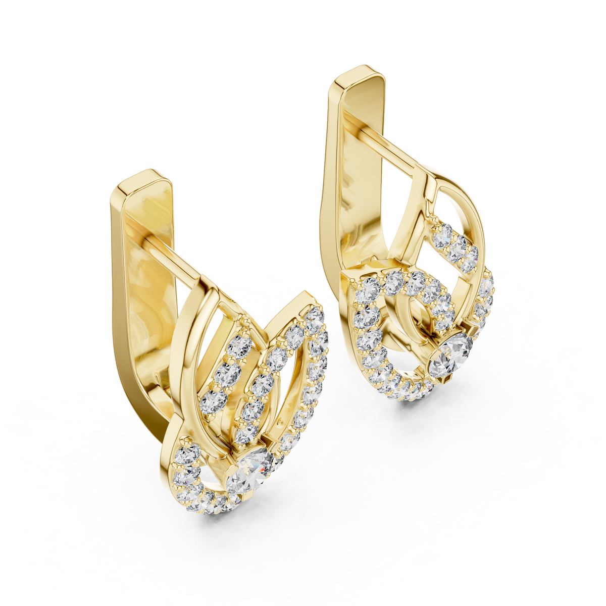 Elowena Interlocking Teardrop Lab Grown Diamond Drop Earrings