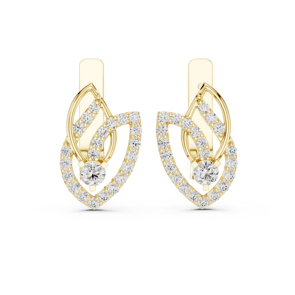 Elowena Interlocking Teardrop Lab Grown Diamond Drop Earrings