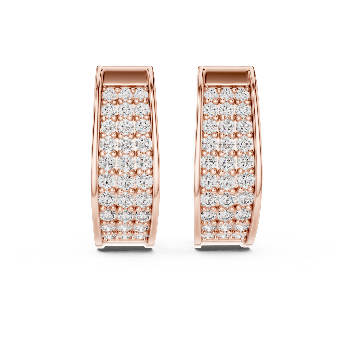 Valerisse Rectangular Pavé Lab Grown Diamond Hoop Earrings