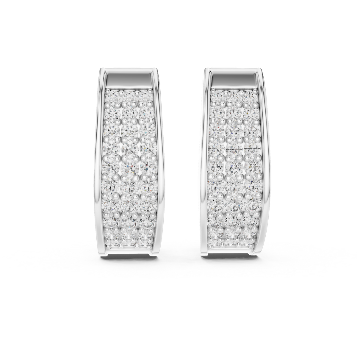 Valerisse Rectangular Pavé Lab Grown Diamond Hoop Earrings