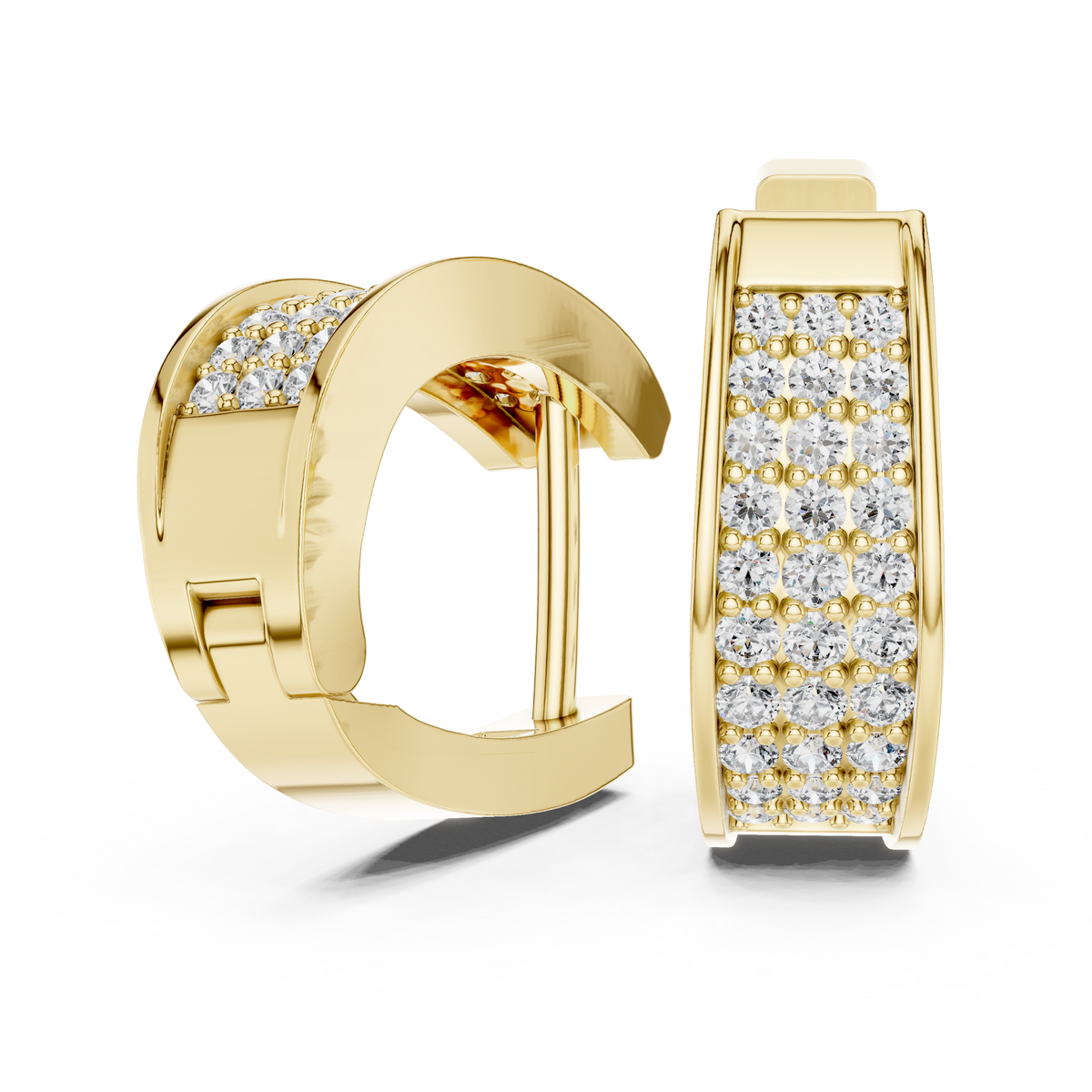 Valerisse Rectangular Pavé Lab Grown Diamond Hoop Earrings